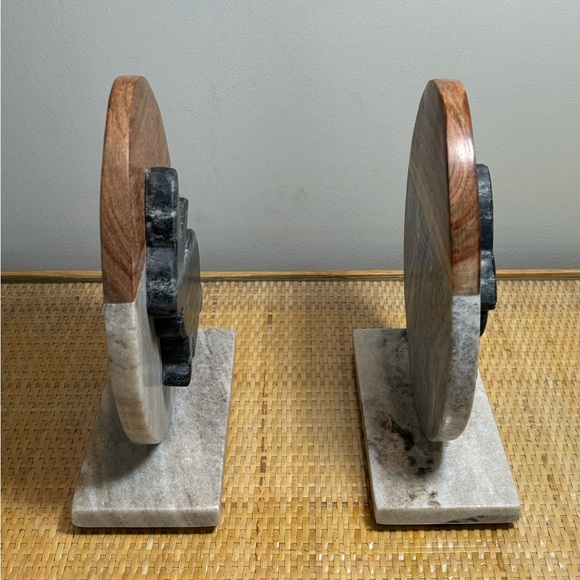 Marble & wood rabbit MCM book ends in new condition! - Picture 4 of 8